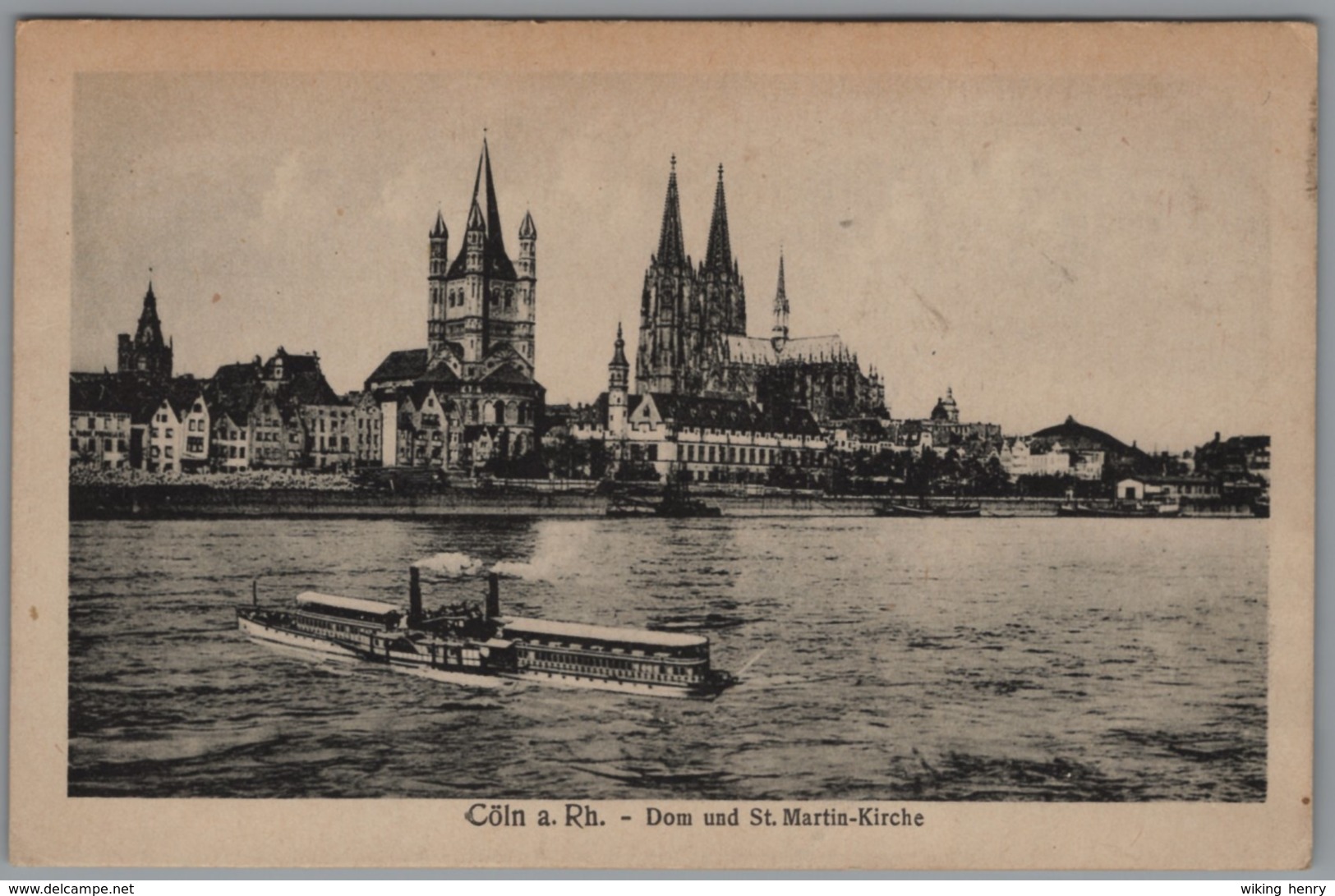 Köln - S/w Dom Und Sankt Martin Kirche   Feldpostkarte Verpflegungsstelle Cöln Deutz - Koeln