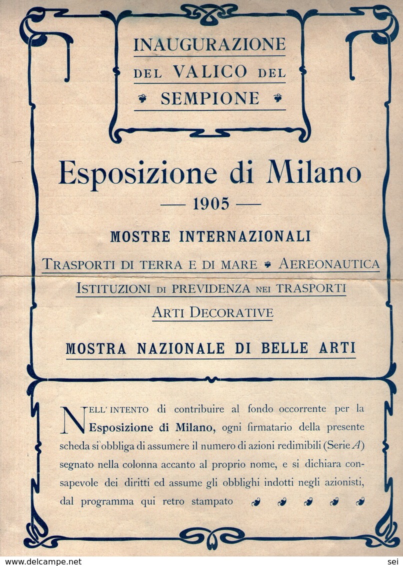 B 3008 - Sempione, Esposizione, Milano, 1905, Expo - Transportmiddelen