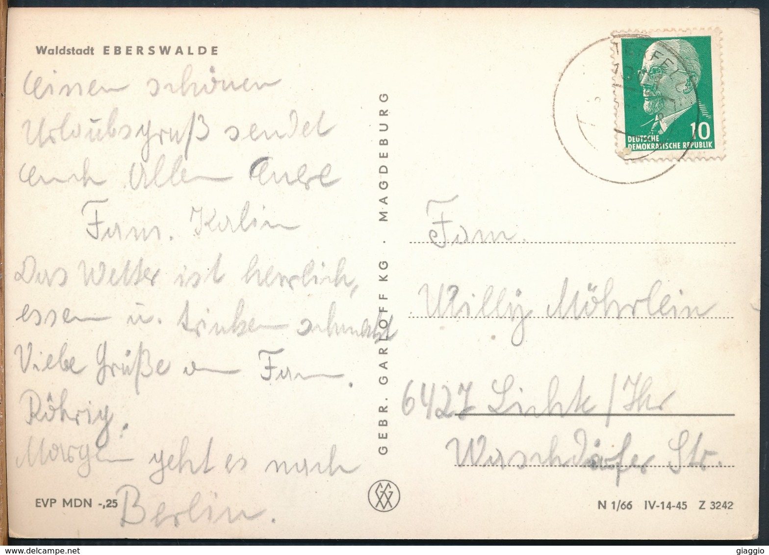 °°° 17286 - GERMANY -  WALDSTADT EBERSWALDE - 1963 With Stamps °°° - Eberswalde