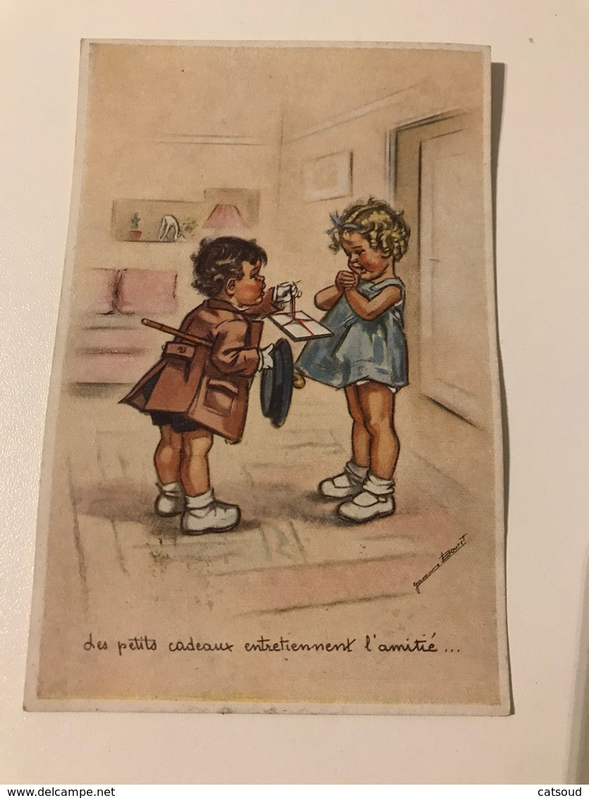 Carte Postale Ancienne Signée Germaine BOURET "Les Petits Cadeaux Entretiennent L'amitié" - Bouret, Germaine