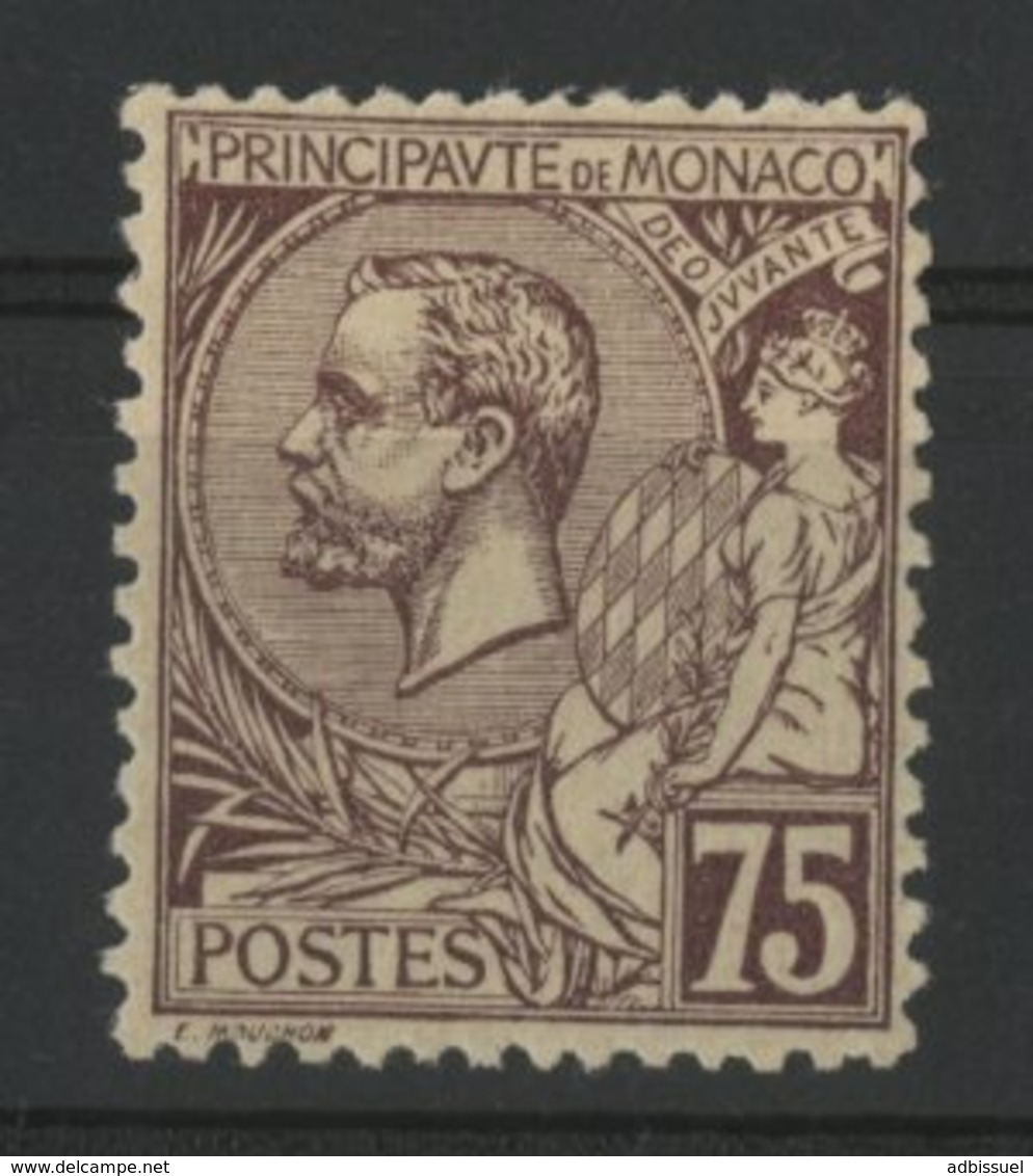 MONACO N° 19 Cote 38 €. 75ct Violet-brun. Neuf * (MH). Type Albert 1er. TB - Nuovi
