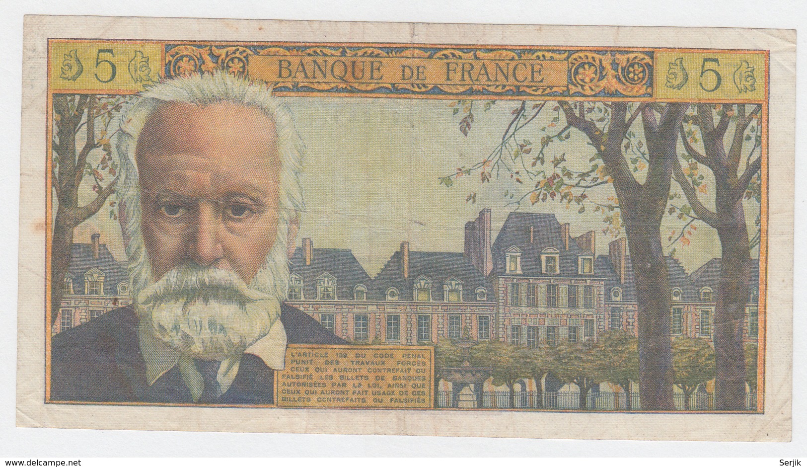 France 5 Noveaux Francs 1960 F+ Banknote Pick 141 - 5 NF 1959-1965 ''Victor Hugo''