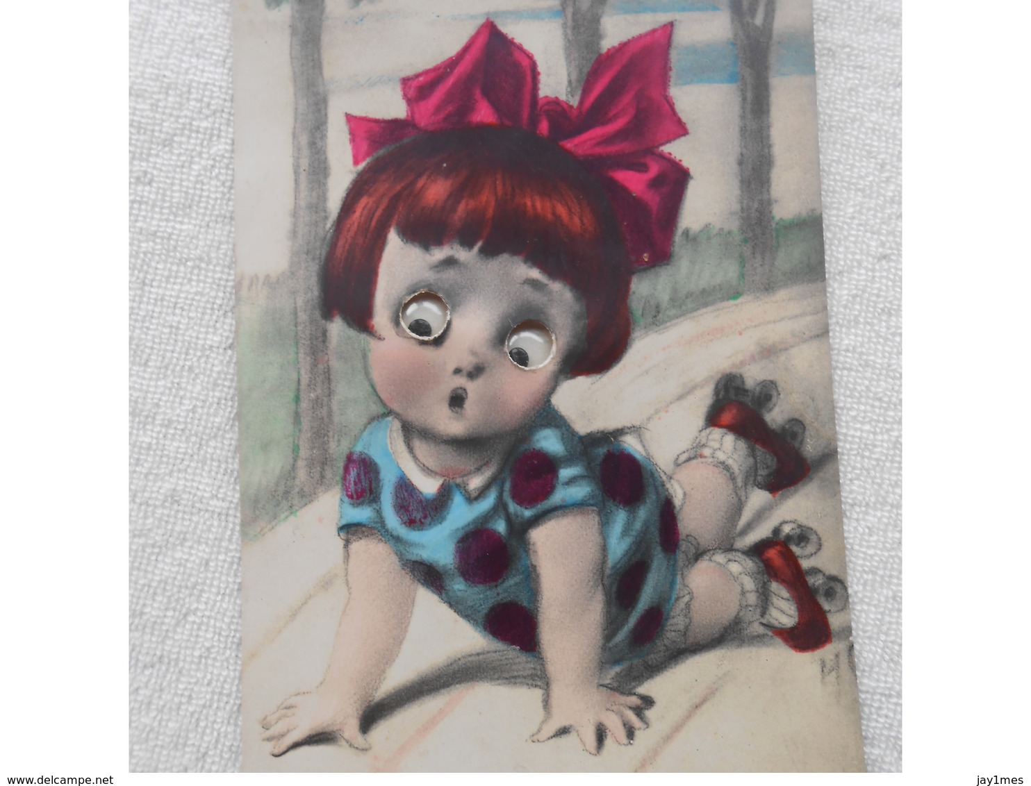 Cpa  Humour Humor Yeux Oeil En Relief  CHILDREN - GIRL Petite Fille Madchen - Cartoline Umoristiche
