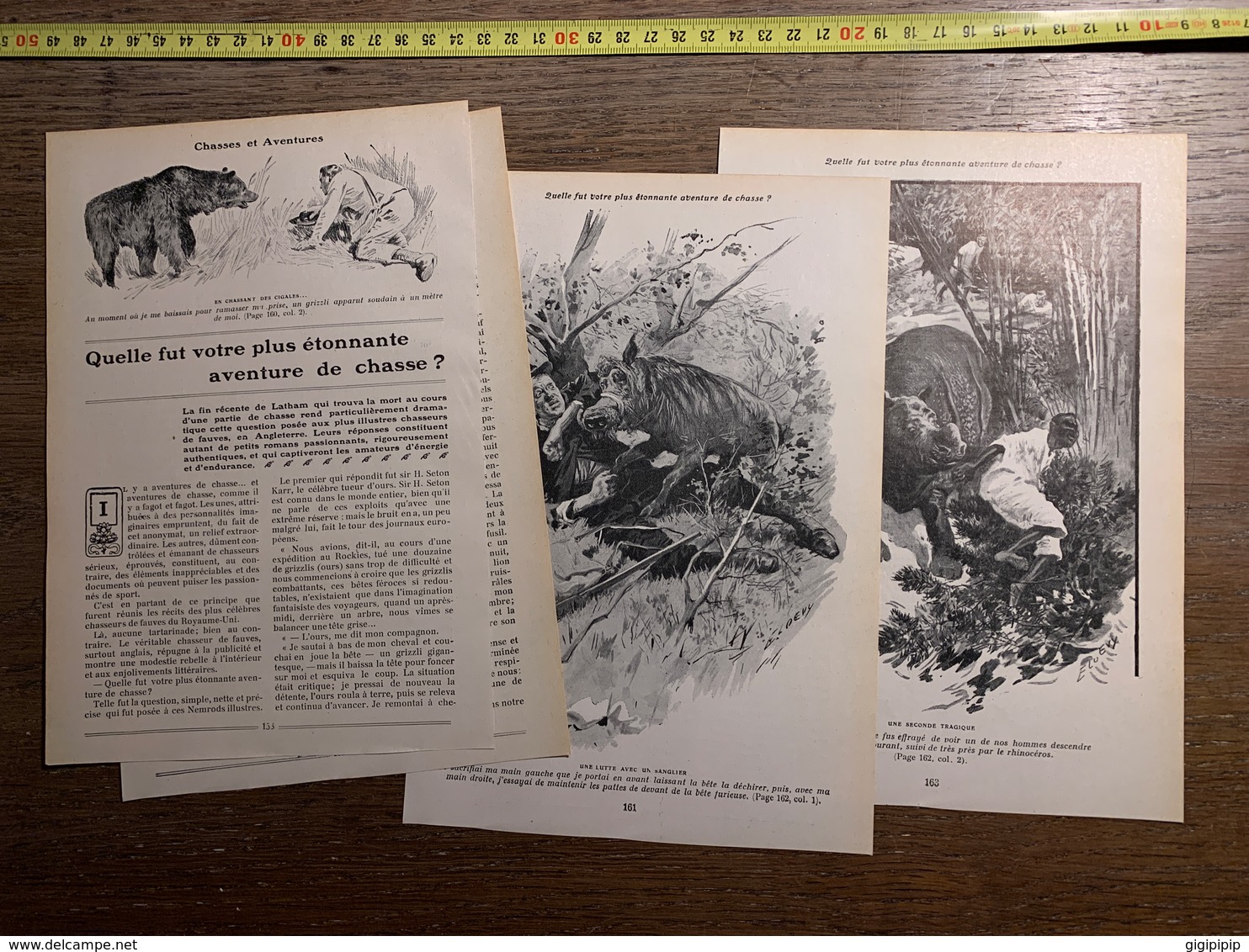 1913 JST QUELLE FUT VOTRE ETONNANTE AVENTURE DE CHASSE LATHAM SETON KARR SANGLIER RHINOCEROS - Collections