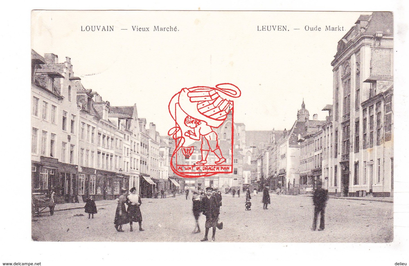 PK 3x Leuven - Stationstraat Met Paardentram 1903 / Oude Markt 1901 & 1917 Feldpost - Leuven