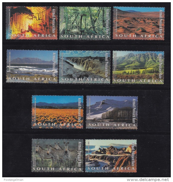 SOUTH AFRICA, 2001, MNH Stamps , SA Natural Wonders, 1439-1448, #9082 - Nuevos