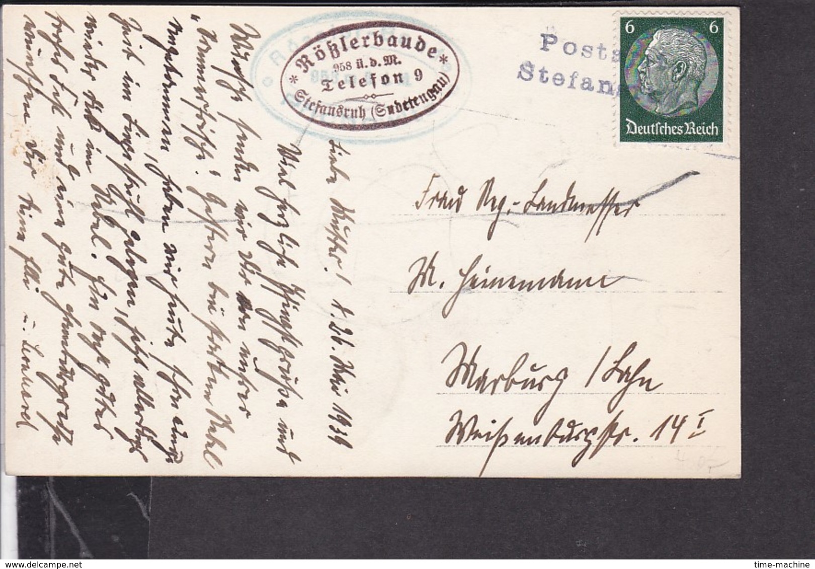 Postkarte Rößlerbaude Stefansruh ( Sudetengau ) Notstempel ? 1939 - Covers & Documents