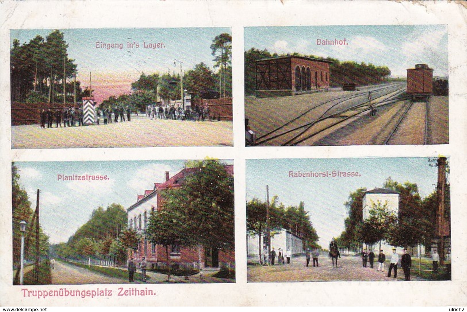 AK Truppenübungsplatz Zeithain - Lager Bahnhof Planitzstrasse Rabenhorst-Strasse - 1907 (46783) - Zeithain