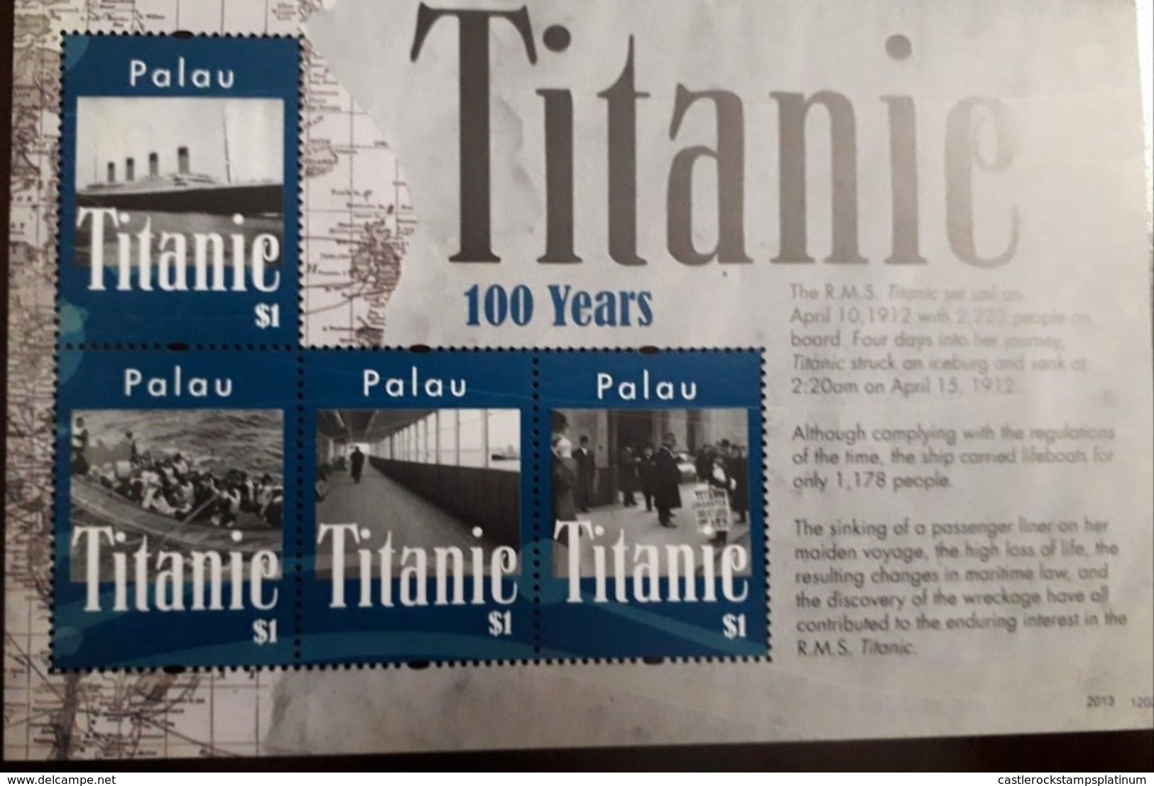 U) 2012, PALAU, 100 ANNIVERSARY OF THE TITANIC, PERFORATED - Palau