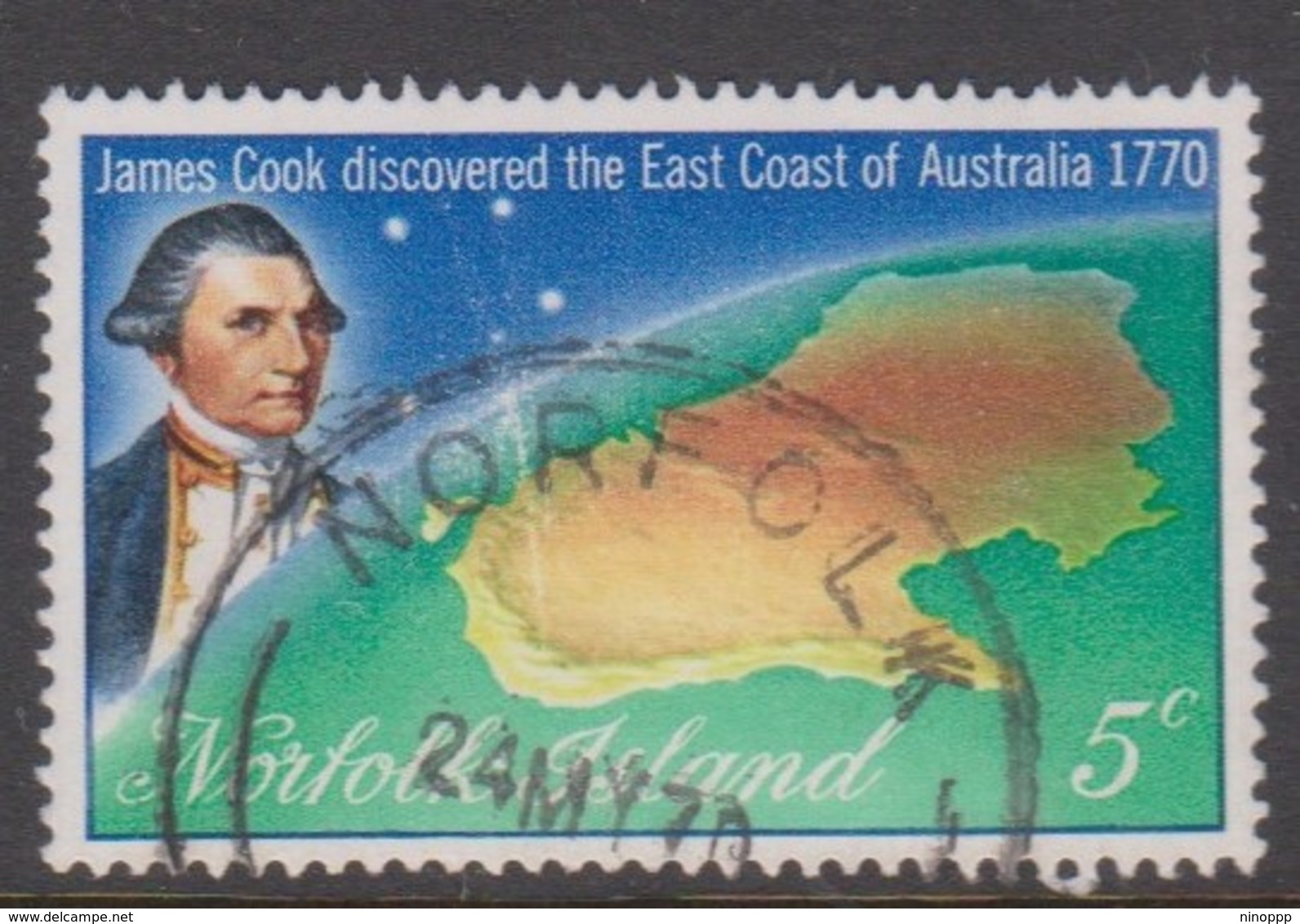 Norfolk Island ASC 121 1970 5c James Cook, Used - Other & Unclassified