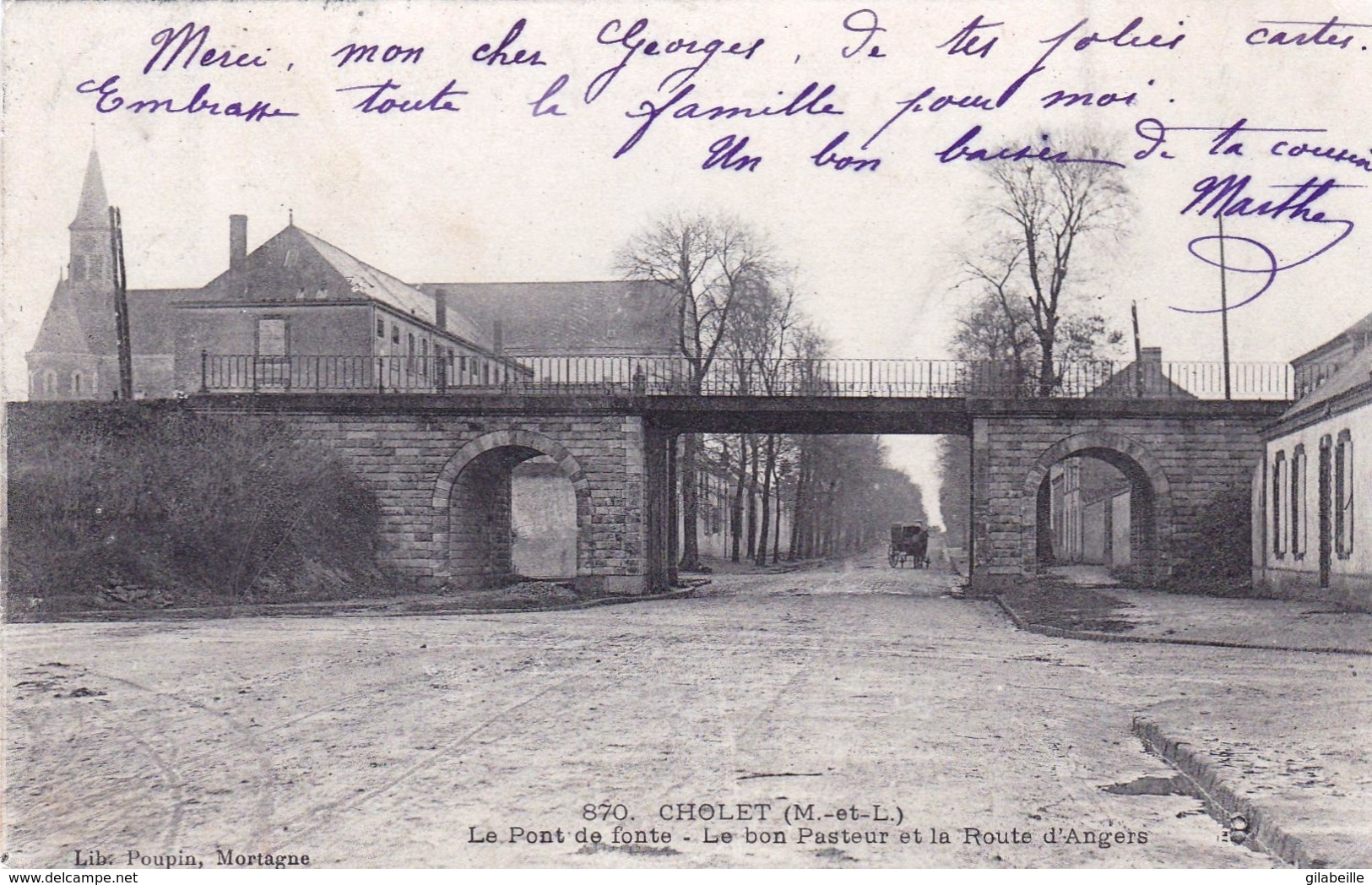 49 - Maine Et Loire -  CHOLET -  Le Pont De Fonte - Le Bon Pasteur Et La Route D Angers - Cholet