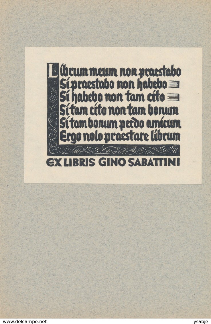 Ex Libris Gino Sabattini - Peter Wolbrand (1886-1972) - Ex-Libris