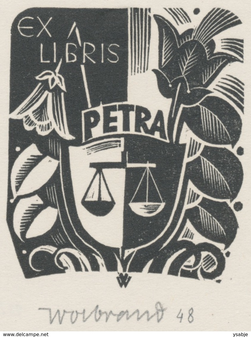 Ex Libris Petra + Gianni Mantero - Peter Wolbrand (1886-1972) Gesigneerd - Ex-Libris