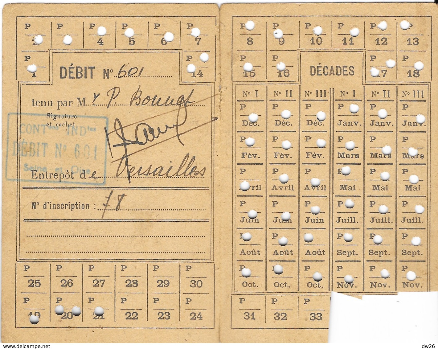 Carte De Tabac (d'alimentation) - Ministère Des Finances (Cochereau Jean) - Documents