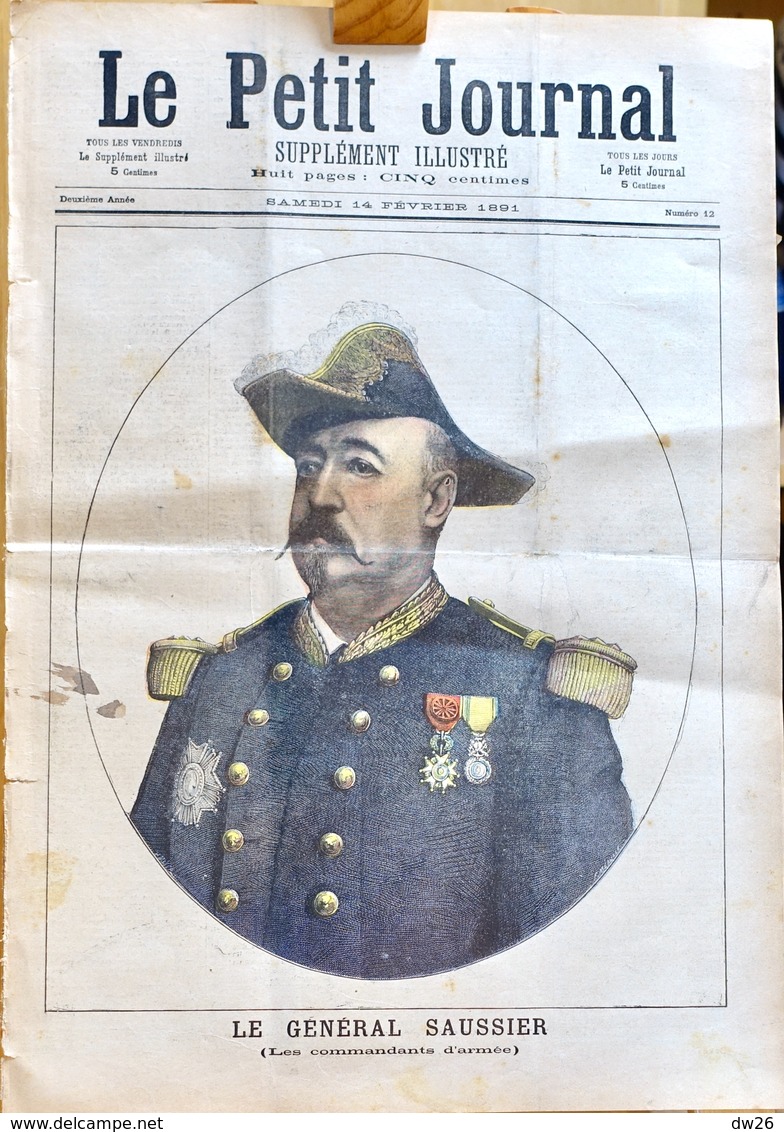 Le Petit Journal Supplément Illustré - Samedi 14 Février 1891 N° 12 - Général Saussier, Carnaval (Boeuf Gras) - 1850 - 1899
