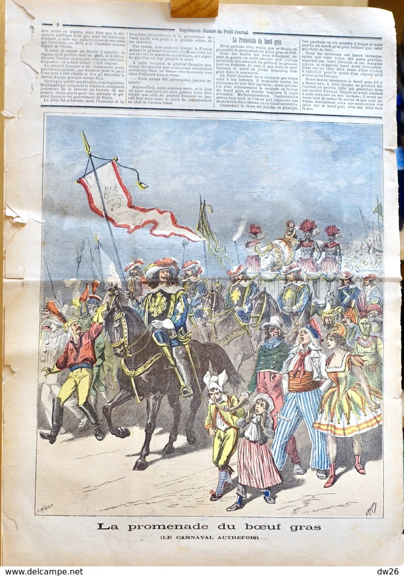 Le Petit Journal Supplément Illustré - Samedi 14 Février 1891 N° 12 - Général Saussier, Carnaval (Boeuf Gras) - 1850 - 1899