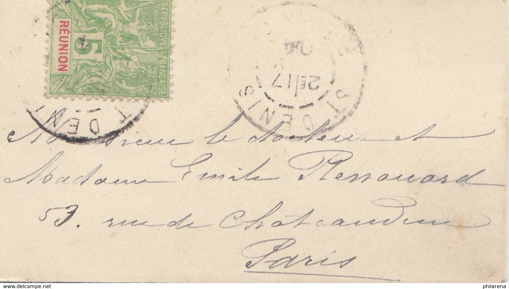 French Colonies Reunion: Letter 1904 To Paris - Autres & Non Classés