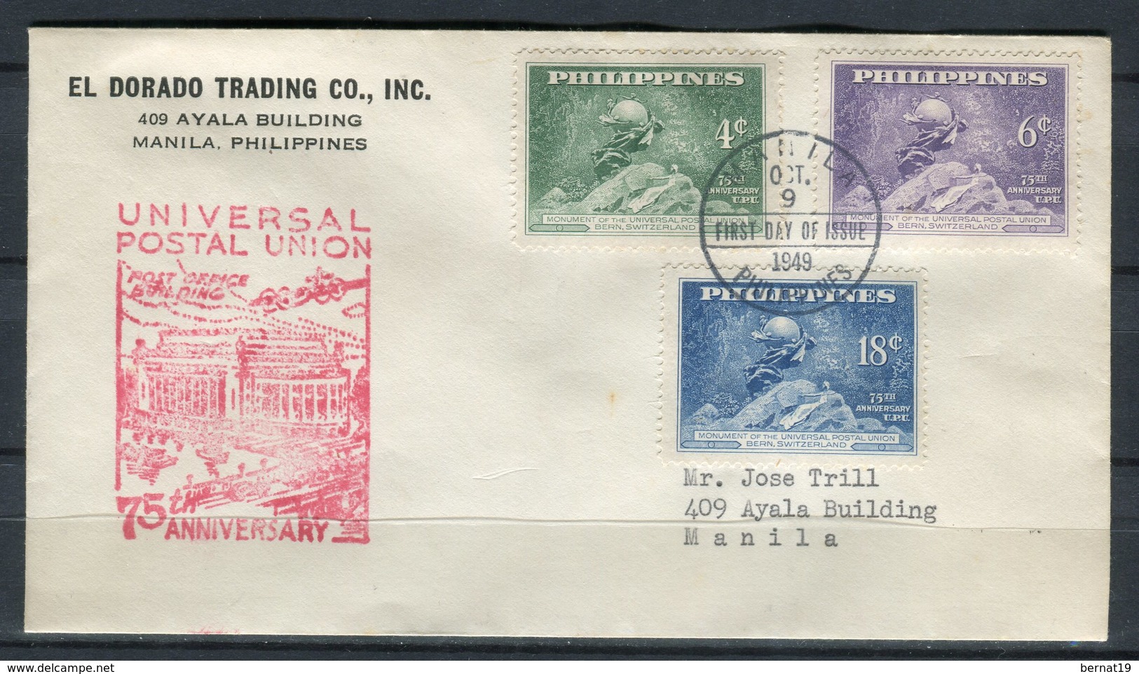 Filipinas 1949. FDC. - Philippines