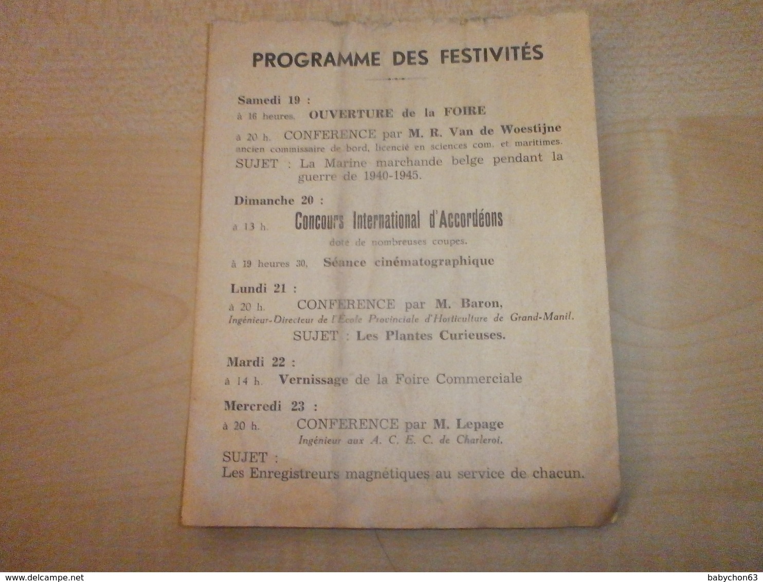 Ancien Programme 1950 FOIRE COMMERCIALE INDUSTRIELLE ET FLORALE DE LA BASSE-SAMBRE  (TAMINES) - Programmes