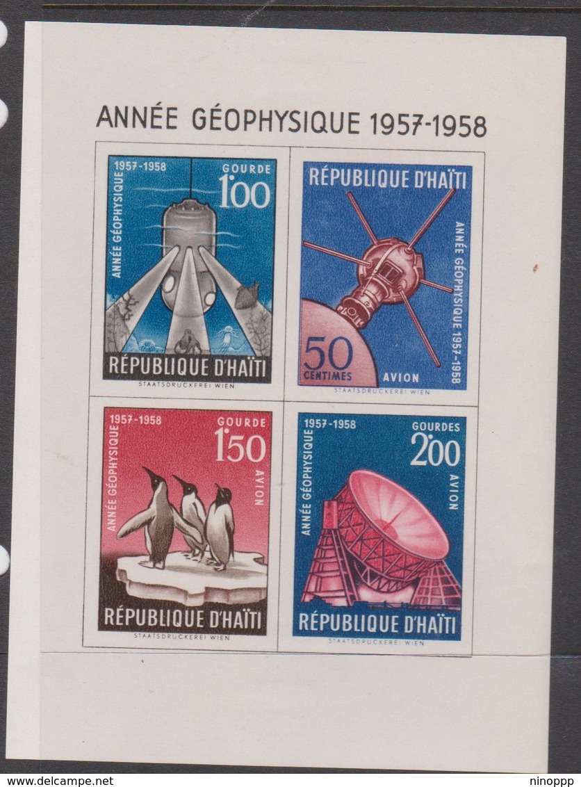 Haiti Sc 424-7,C119-21 1958 International Geophysical Year,imperforated Miniature Sheet,mint Hinged - Haïti