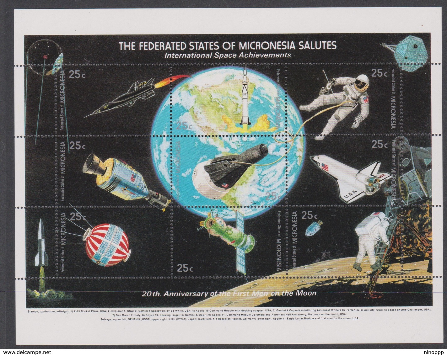 Micronesia SG 126-34 1989 Space Sheetlet,mint Never Hinged - Micronesia