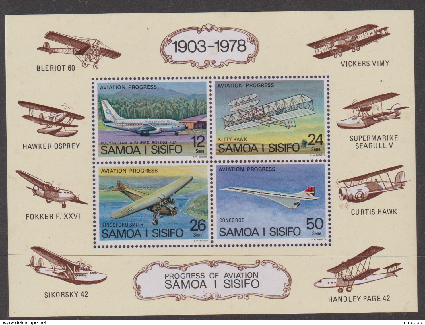 Samoa SG MS 505 1978 Aviation Miniature Sheet,mint Never Hinged - Samoa