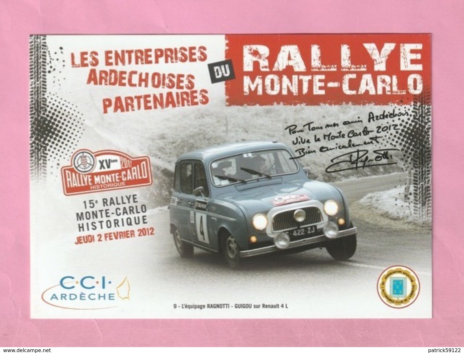 RALLYE MONTE CARLO HISTORIQUE 2012 : RENAULT  R 4 L  RAGNOTTI - GUIGOU - Rally Racing