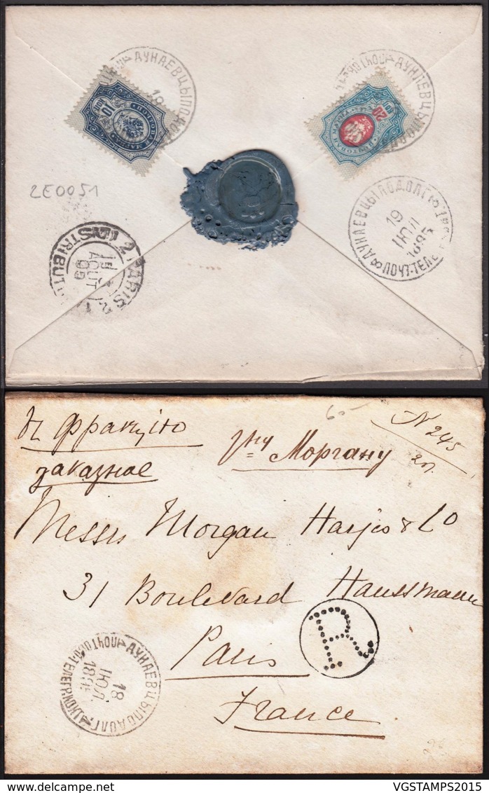 Russie - Lettre Expédiée En Recommandé Le 18 Juillet 1895 à Destination De Paris. (RD057) DC5560 - Briefe U. Dokumente