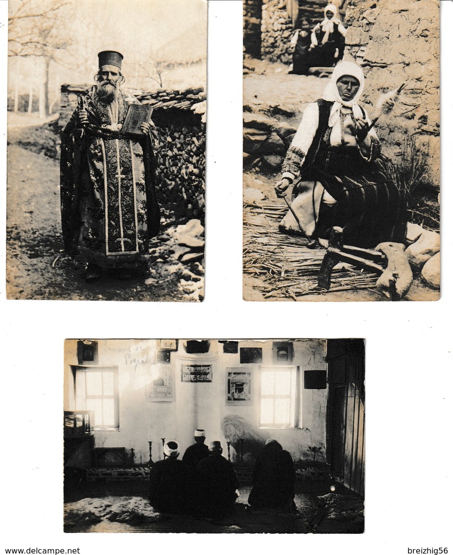 Macédoine, Albanie, Salonique Campagne D'Orient 8 Cartes Photos  (popes, Immans, Pogradec...) - Guerre 1914-18