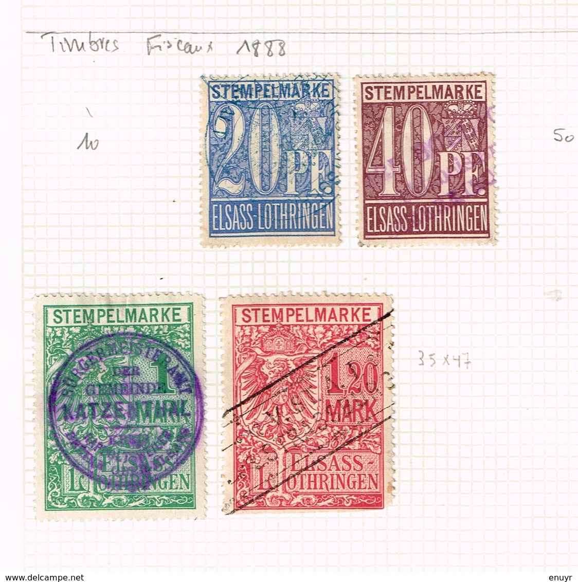 Lot Revenue Fiscaux 1898 . Old Collection Ancienne Collection - Andere & Zonder Classificatie