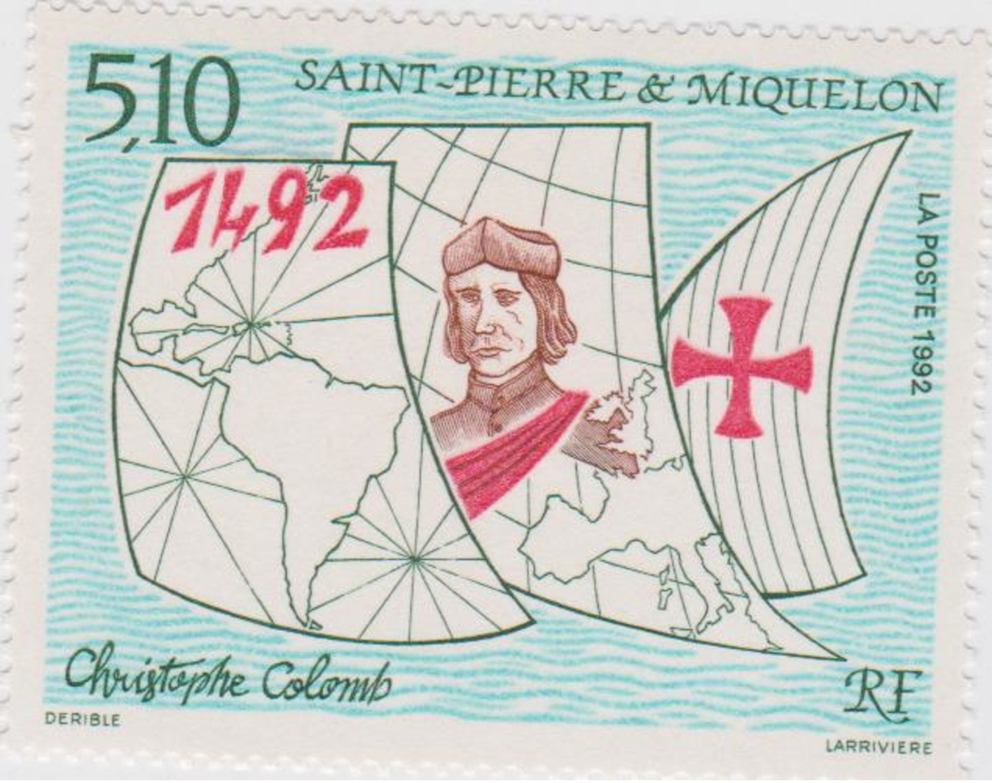 SAINT PIERRE ET MIQUELON 1 T Neuf Xx 569 - 500ans Découverte Amérique Christophe Colomb - Unused Stamps