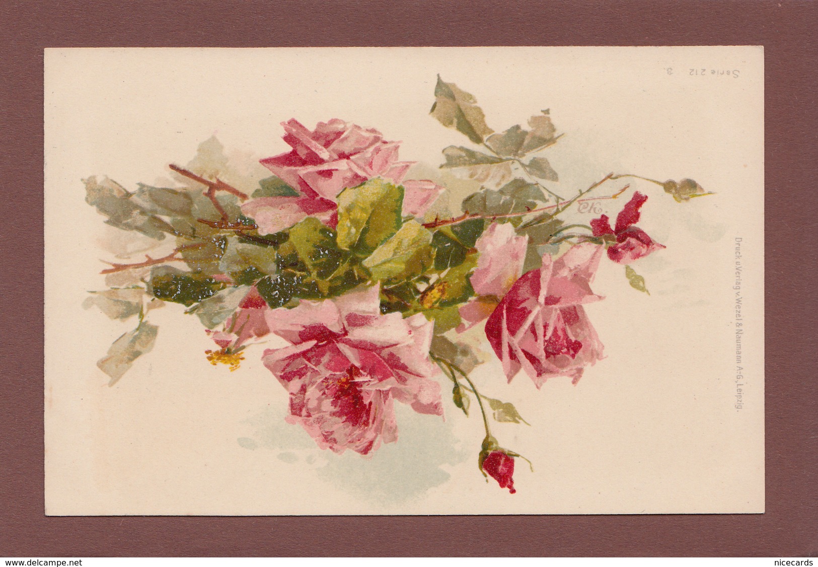 Catharina KLEIN - Signé - Fleurs - Rose - Klein, Catharina