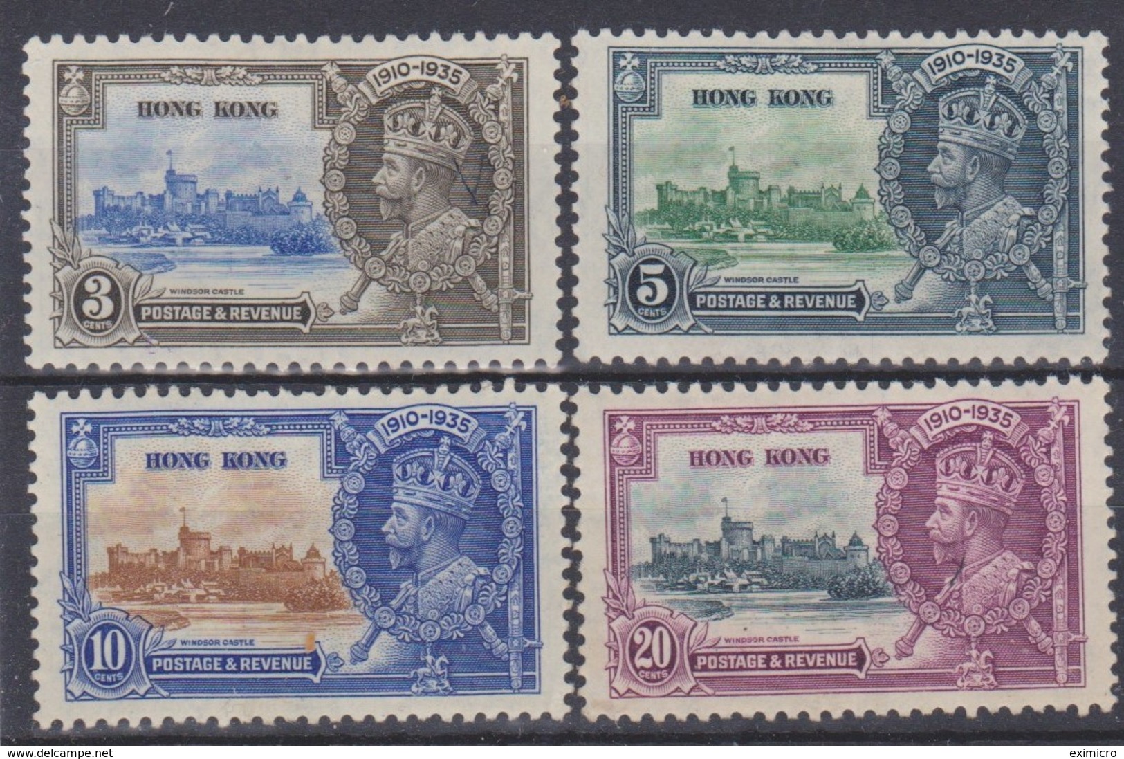 HONG KONG 1935 SILVER JUBILEE SET MOUNTED MINT Cat £55 - Ongebruikt