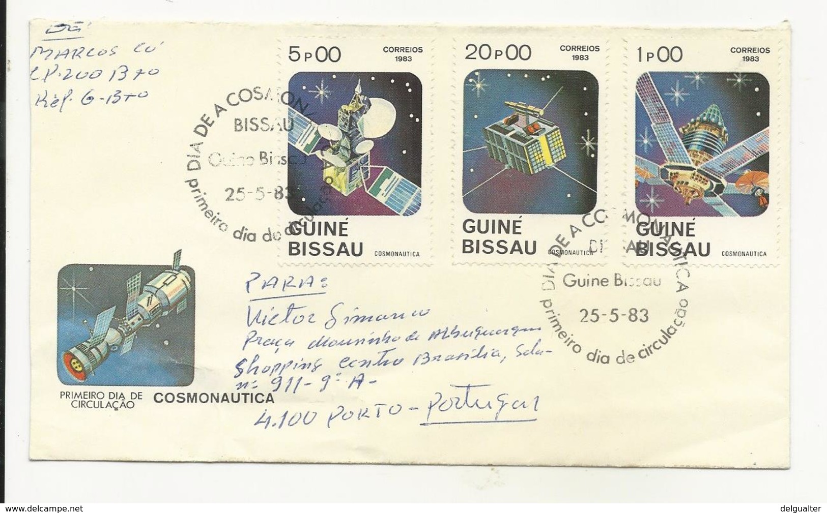 Cover FDC - Guiné-Bissau 1983 - Cosmonautica - Guinea-Bissau