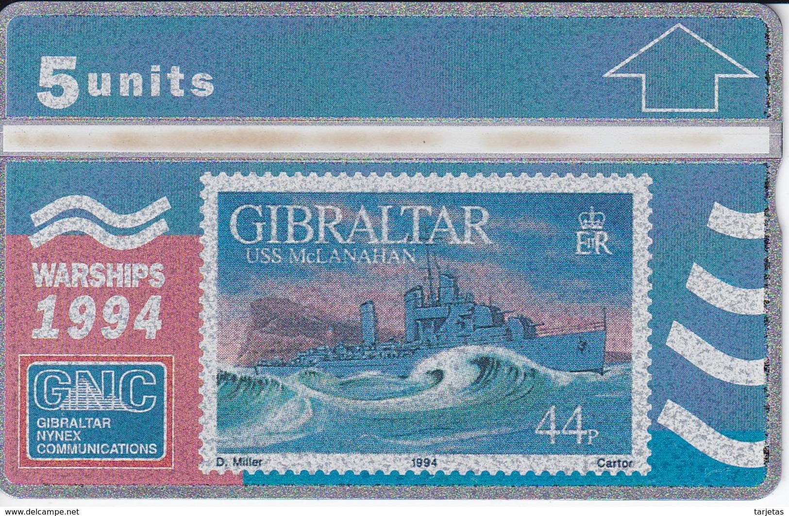 Nº 31 TARJETA DE GIBRALTAR DE UN SELLO CON UN BARCO NUEVO-MINT (SHIP-STAMP) - Gibilterra