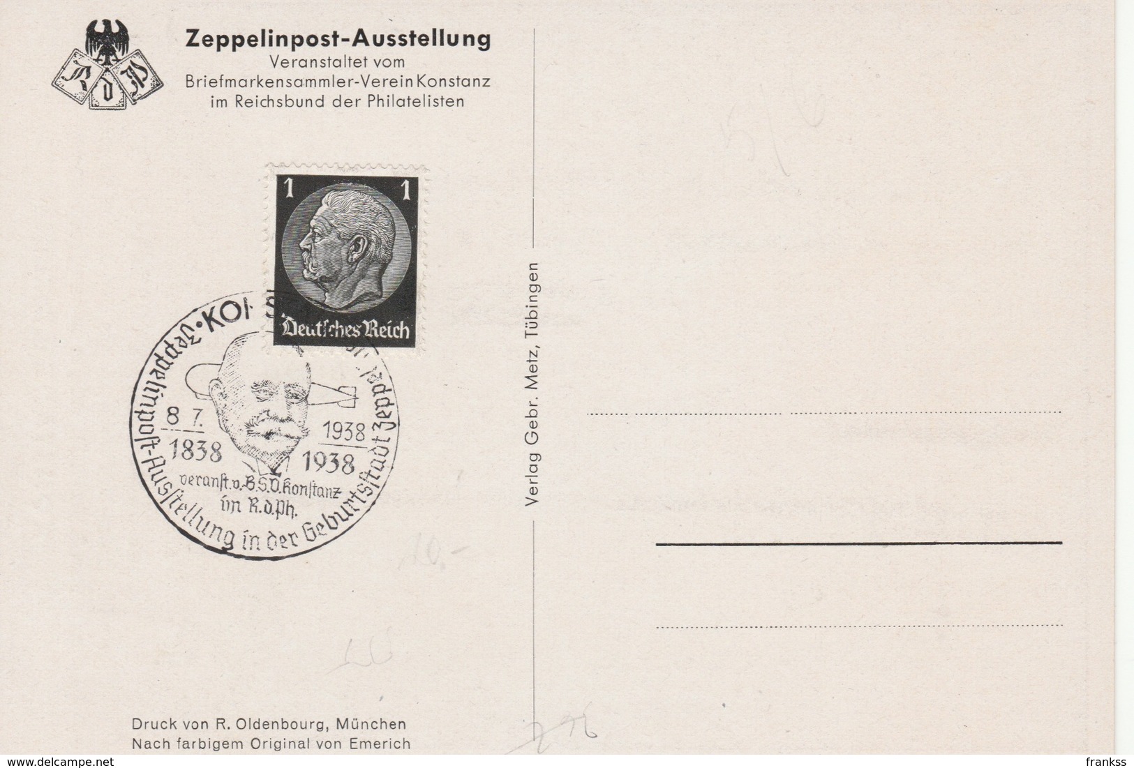 Zeppelinpost Ausstellung 1938 - Dirigibili