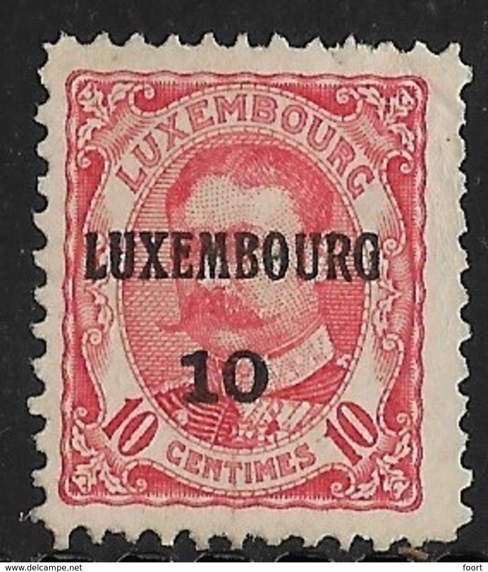Luxembourg 1910  Prifix Nr. 72 - Vorausentwertungen