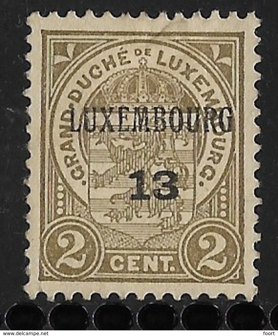 Luxembourg 1913  Prifix Nr. 86 - Vorausentwertungen