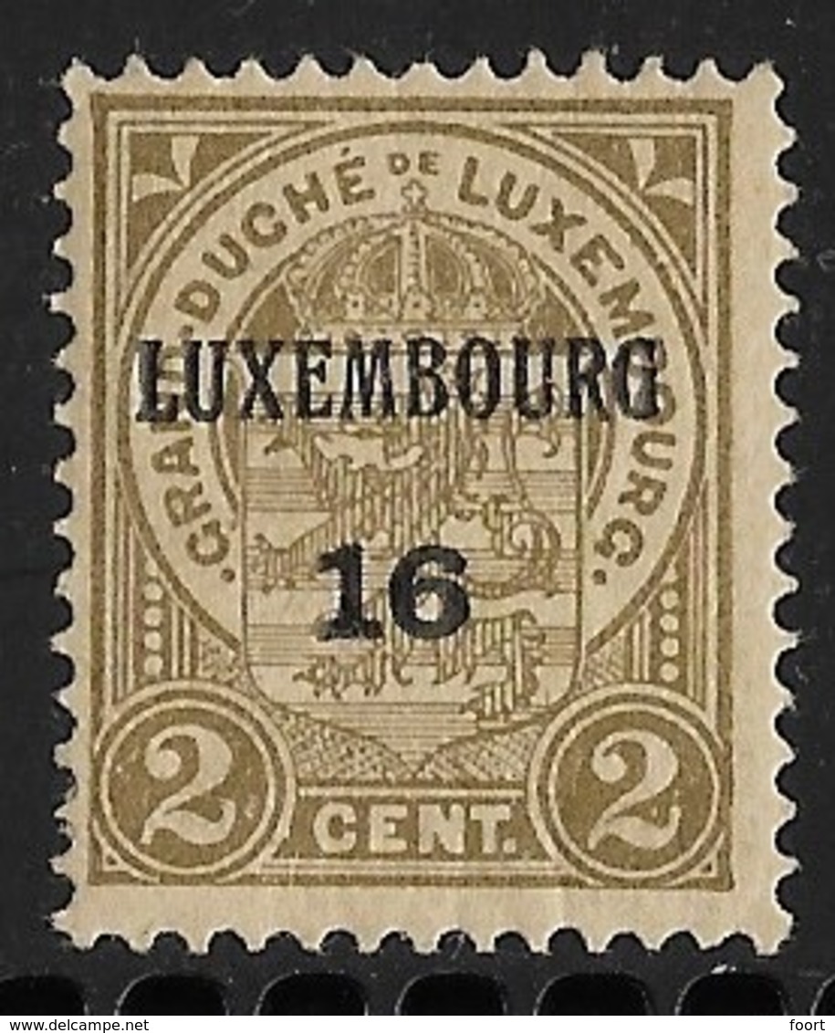 Luxembourg 1916  Prifix Nr. 105 - Vorausentwertungen