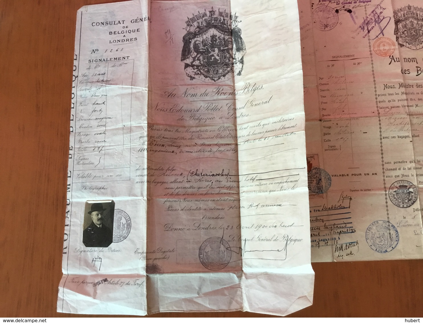 Laisser Passer Belgique Vers Russie Angleterre Finlande Suède En 1913 - Documents Historiques