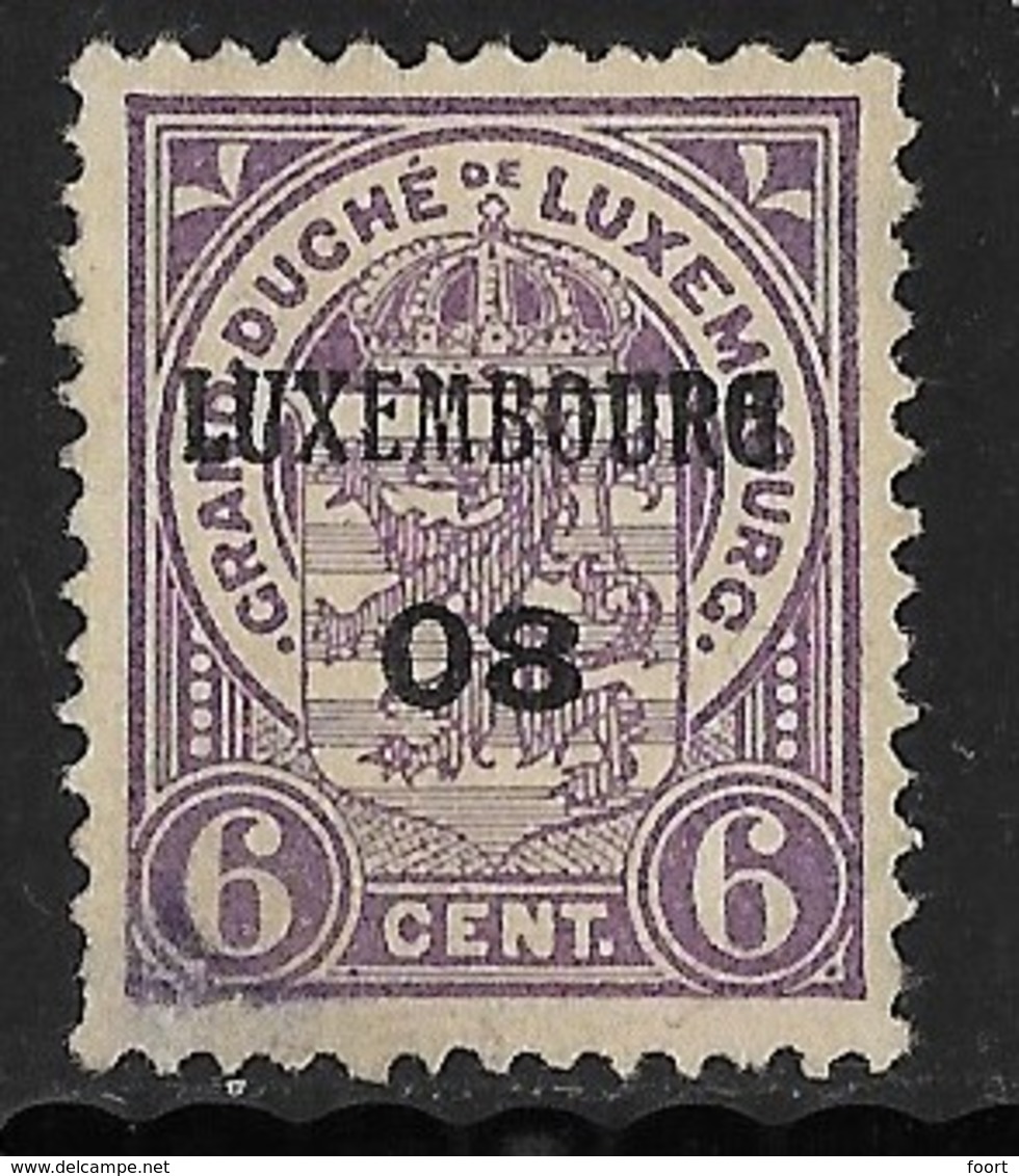 Luxembourg 1908  Prifix Nr. 59 - Vorausentwertungen