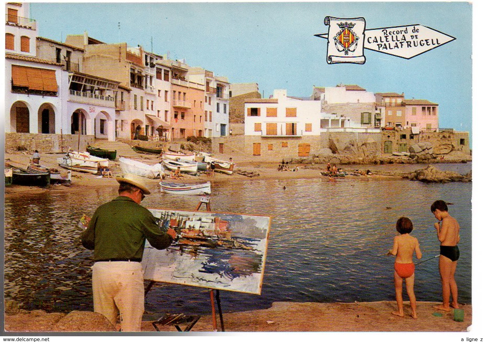 REF 456 : CPSM Espagne Spain Espana Calella De Palafrugell Peintre Chevalet - Altri & Non Classificati