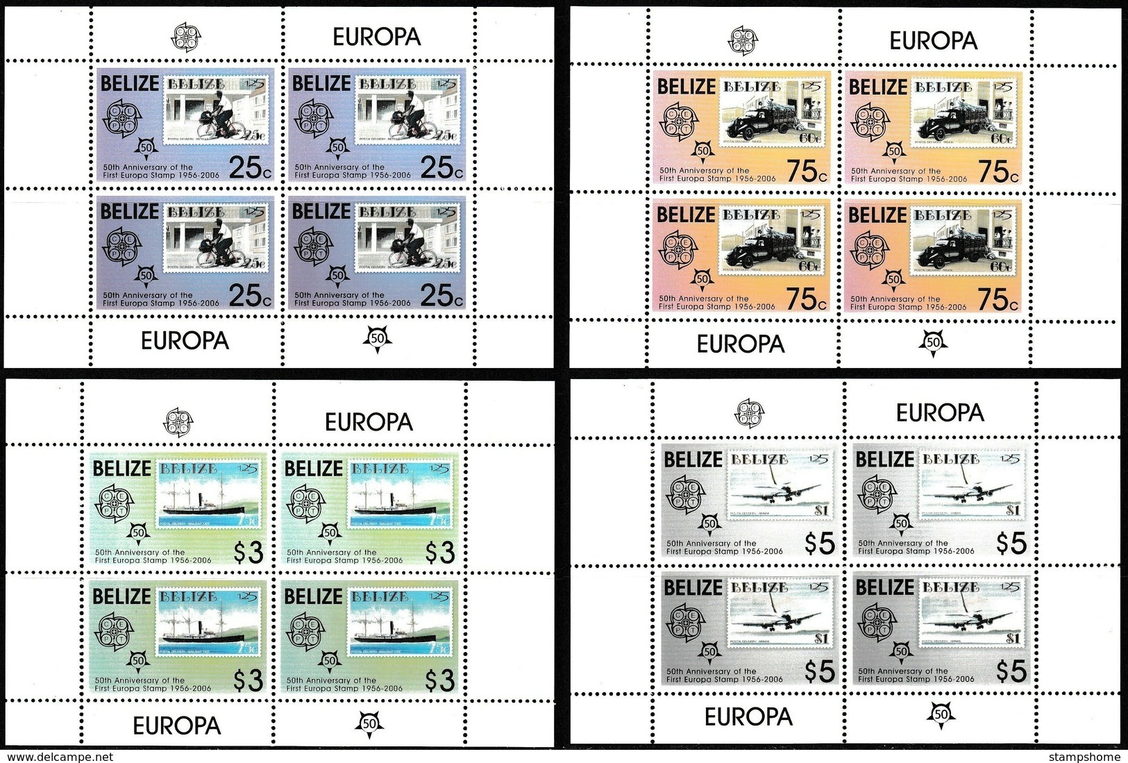 Europa Cept - 2006 - Belize - 4.Complete Mini S/Sheet - (perf.) ** MNH - 2006