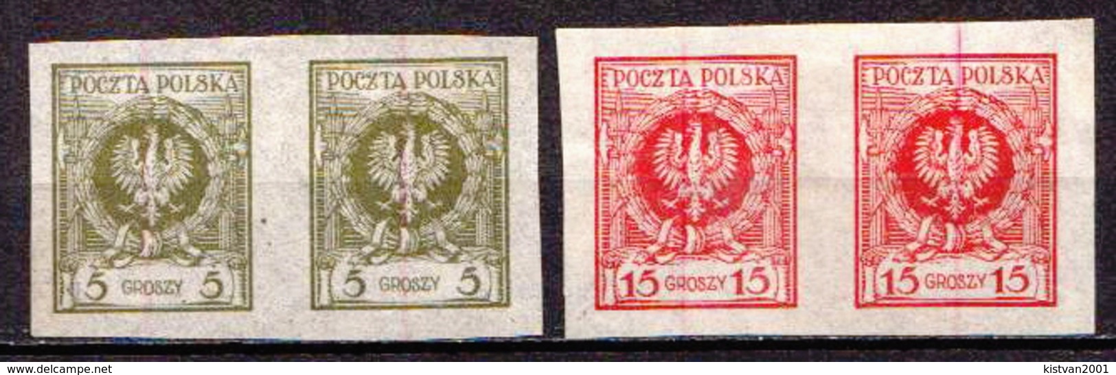 Poland Imperforated Pair Without Gum, Maybe Forgery? I Don't Know, I'm Not An Expert! - Ongebruikt