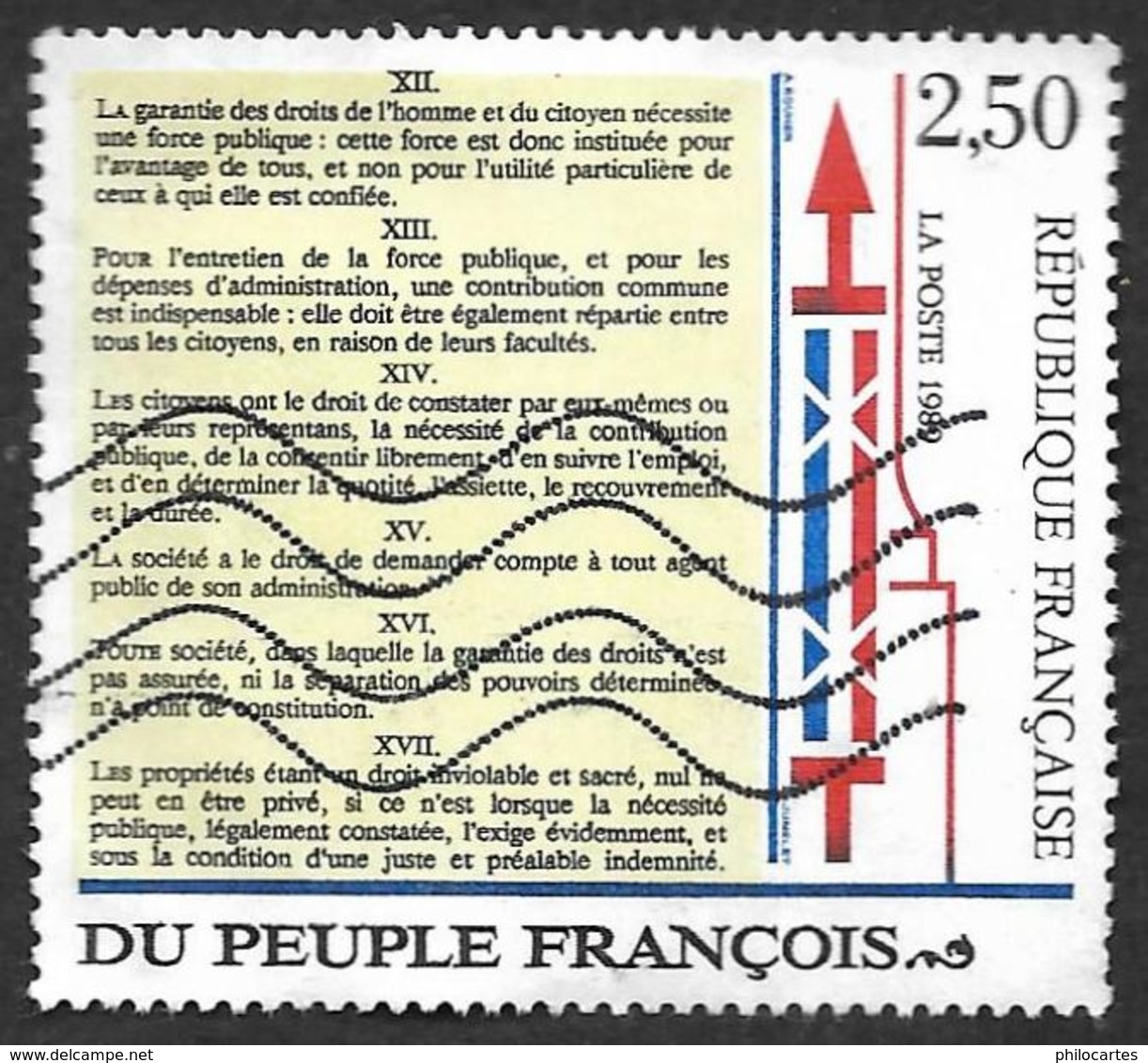 FRANCE  1989 -  Y&T  2605  -  Bicentenaire De La Déclaration Des Droits De L'homme   -   Oblitéré - Used Stamps