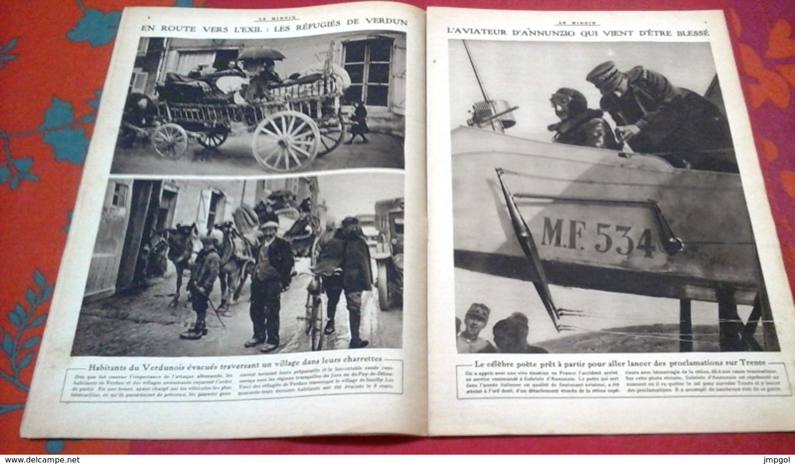WW1 Le Miroir N°121 Mars 1916 Aviateur Navarre,Verdun Sous Les Obus,Gabriele D'Annunzio,Hemont Herbebois Bois Des Caures - 1900 - 1949