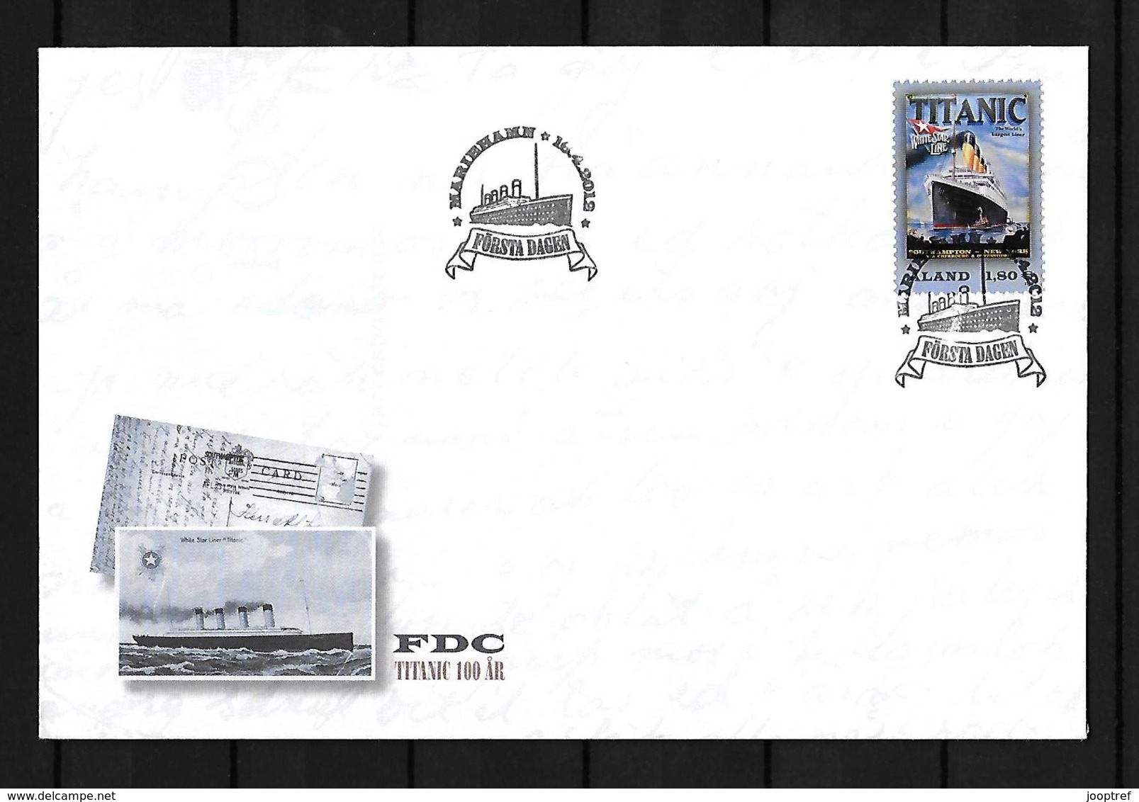 2012 Joint Aland And Belgium, FDC ALAND WITH 1 STAMP: Titanic Disaster 100 Years Ago - Joint Issues