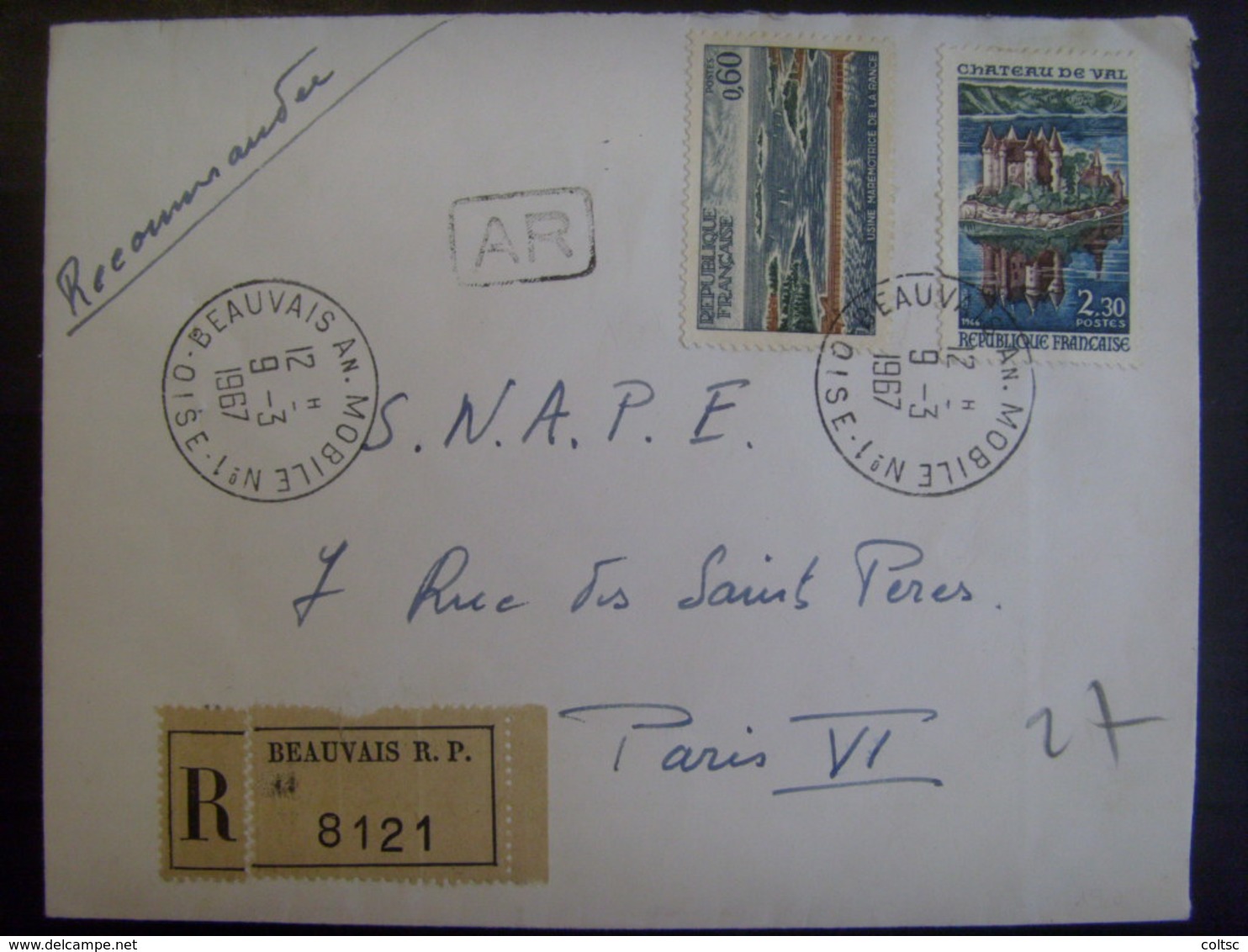 18131- Lettre Recommandée Avec AR (au Tarif) Obl. Beauvais Annexe Mobile N° 1 - Handstempel