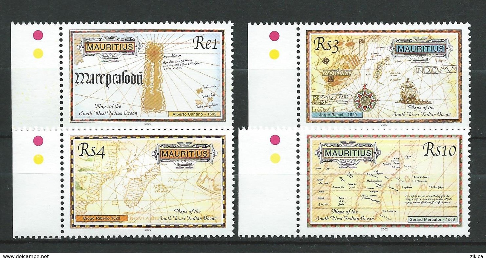 Mauritius 2002 The 16th-century Maps Of The Southwest Indian Ocean .MNH - Mauritius (1968-...)