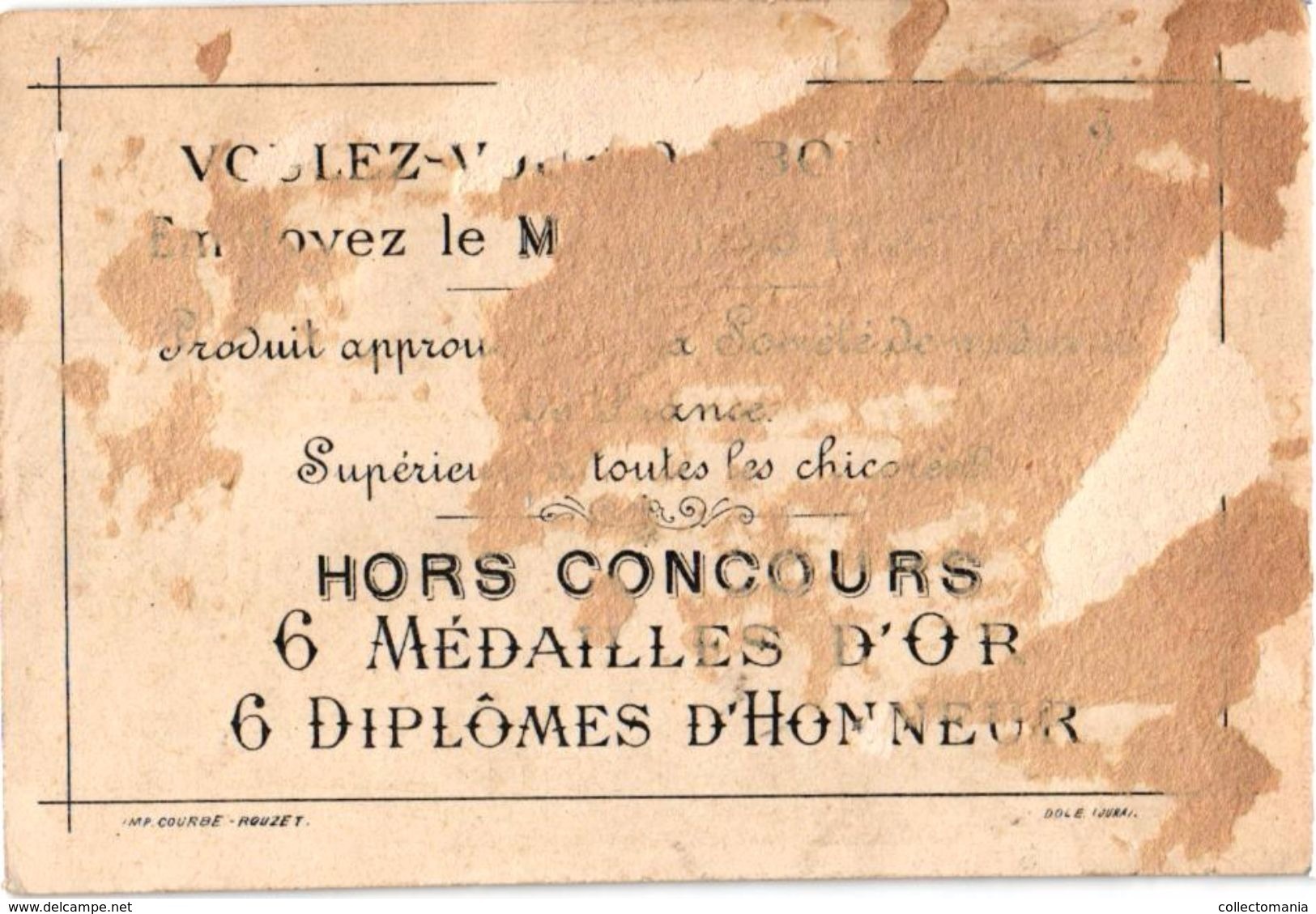 B.D. 19 cartes litho chromos TRES ANCIENS c1890, comme bandes dessinés, publicitaires Tapioca;  COURBE ROUZET